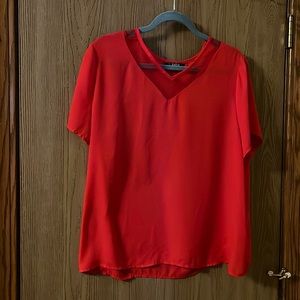 Shein Red Short Sleeve Top - XL